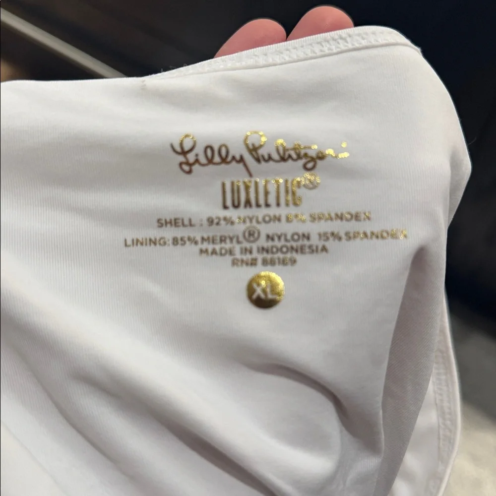 Lilly Pulitzer Luxletic Tennis Dress XL White Zip Front Ruffle Hem - Picture 3 of 6